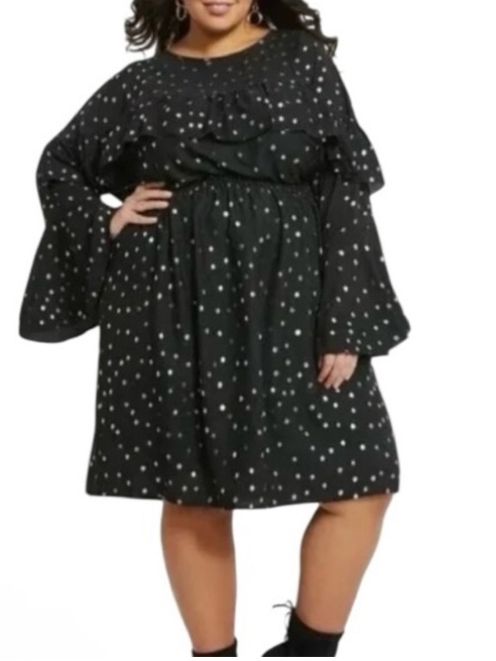 Ashley Stewart Black Polka Dot Dress Size 18/20